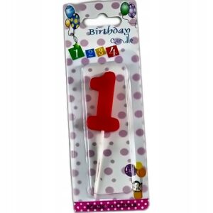 Świeczka urodzinowa mini cyfra 1 4cm 1 szt