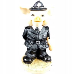Dekoracja poliston - figurka świnki policjanta, 13 cm.