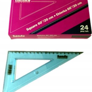ZESTAW 24 SZT. EKIERKA LINIJKA plastikowa 20 cm przeźroczysta