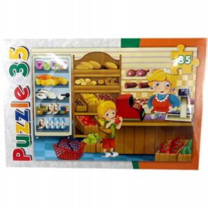 Puzzle edukacyjne, 35 elementów, plansza 22,5x15,5 cm.