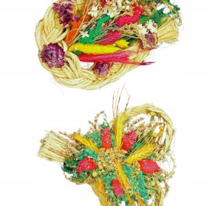 Stroik wielkanocny słomkowy,18-27 cm, formy: podkowa/serce z suszem