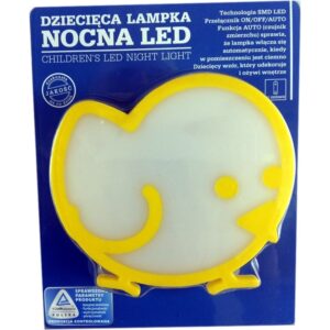 Lampka nocna LED Kurka dziecięca 10.5x9.5cm z czujnikiem zmierzchu