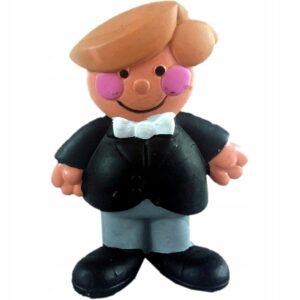 Dekoracja gumowa ślubna - figurka Pana Młodego, 10 cm.