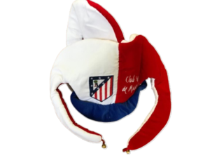 Kapelusz kibica Atletico Madrid welurowy z dzwonkami 50 cm 44x25 cm
