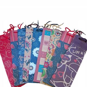 Elegancka Torebka na alkohol - Papier Ekologiczny 36x10.5cm mix wzorów