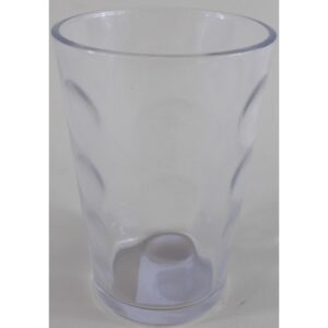 Szklanka z grubego szkła, poj. 210ml, 9,5×6cm, przeźroczysta z wzorem.