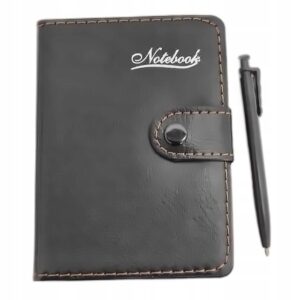 Notes Organizer Notatnik w Skóropodobnej Oprawie z Długopisem 11.5x8.5 cm