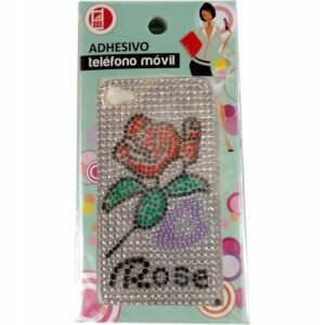 Etui z naklejką silikonową do Iphone 4/4S, 16,5x8 cm, mix wzorów.