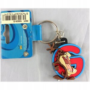 Brelok do kluczy metalowo-gumowy z literką „G”, 4 cm, Taz.