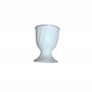 Ceramiczna podstawka pod jajko - 6 x 4 cm, biały lub z kogutem