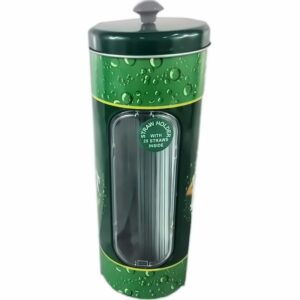 Ozdobny metalowy pojemnik ze słomkami 25szt. Perrier - 22 x 8,5 cm