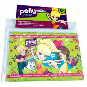 Zaproszenia urodzinowe „Polly Pocket”, 6 szt.