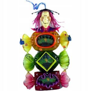 Foto ramka ceramiczna - 6x6 cm, na 3 zdjęcia, motyw „Halloween”, 25x16 cm.