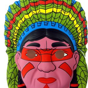 Maska plastikowa dla dzieci Indianin na gumce mix wzorów