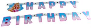Baner Happy Birthday Barbie Mermaidia papierowy