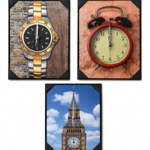 Zegar ścienny prostokąt mix wzorów 40x30 cm