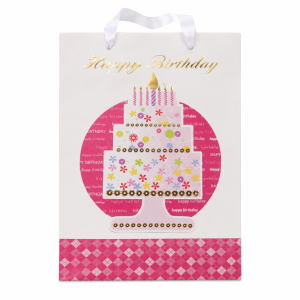 Torebka prezentowa urodzinowa 3D papierowa 46x33 cm 210 g