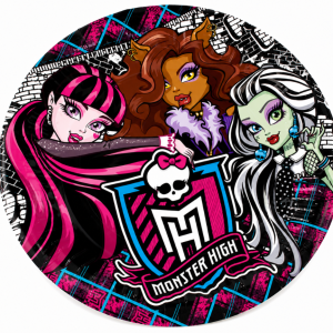 Talerz papierowy 8 szt. 20.5 cm gruby Monster High