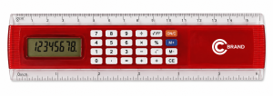Linijka szkolna 20 cm z kalkulatorem czerwona