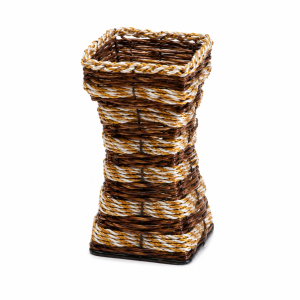 Wazon dekoracyjny na sztuczne kwiaty brązowy 14 cm