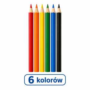 Kredki ołówkowe, temperowa, szkolne 6 kolorów Ninbo