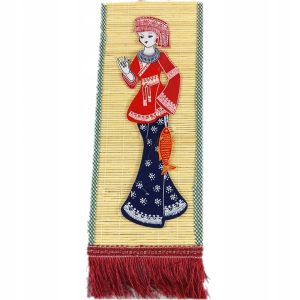 Ozdoba wisząca 42x16 cm bambusowa mata z obrazkiem 10 szt