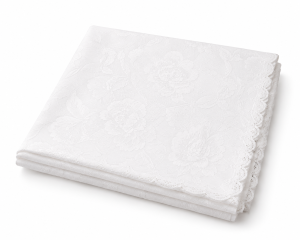 Obrus poliestrowy plamoodporny 140x160 cm biało beżowy 10 szt
