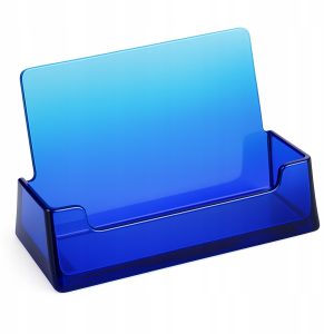 Organizer na biurko wizytownik plastikowy niebieski 10x7 cm 96 szt