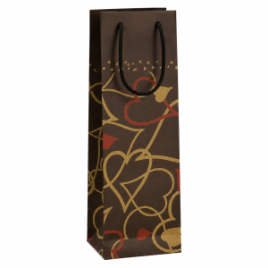 Torebka prezentowa na alkohol 36x10.5 cm papierowa eko mix wzorów 24 szt
