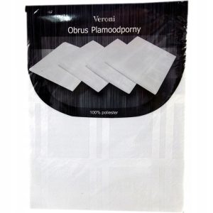 Obrus plamoodporny poliestrowy biały 100x145 cm gładki 16 szt