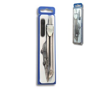Cyrkiel metalowy szkolny z etui i wkładem 48 szt