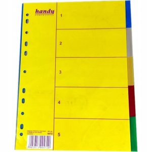 Przekładki do segregatora A4 plastikowe 5 kolorów Handy 40 szt