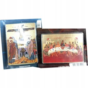 Ikona Ostatnia Wieczerza 14x10 cm dekoracja religijna 8 szt