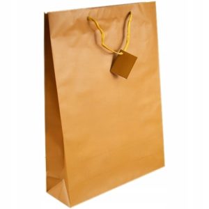 Torebka prezentowa jednokolorowa laminowana XL 45x32 cm brązowa 12 szt.