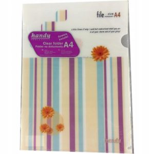 Obwoluta A4 folder PP typ L kwiaty pasy fiolet Handy 5 szt./opak. 6 opak.