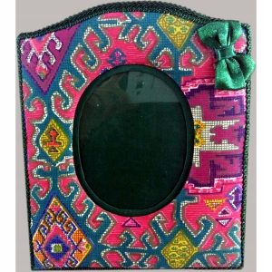 Ramka materiałowa kolorowa z kokardką 13x9 cm 17x15 cm 36 szt
