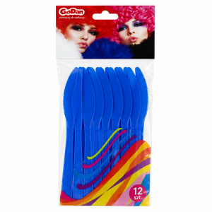 Naczynia sztućce plast. noże 12 szt./opak. niebieskie 200 opak.