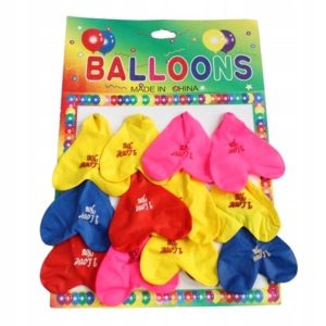 Balony M serca 30 cm mix kolorów 12 szt./opak. 4 opak.