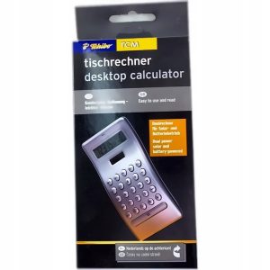 Kalkulator biurowy Tchibo L 15x7 cm srebrny 30 szt