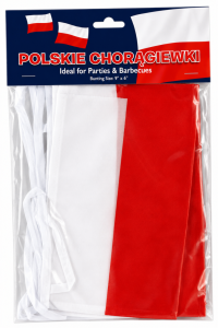 Baner flaga Polski 365 cm 8 flag 23x15 cm dekor. patriotyczna 144 szt.