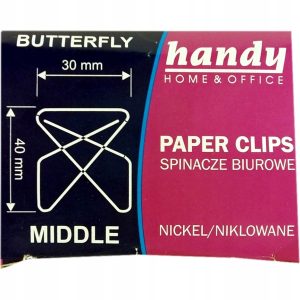 Spinacze biurowe krzyżowe niklowane 40 mm Handy 50 szt./opak. 200 opak.