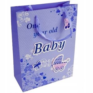 Torebka prezentowa papierowa 35x26 cm 3D z brokatem złocony 210 g 60 szt