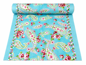 Obrus bieżnik 3w1 na rolce 480x40 cm kwiaty niebieski 8 szt