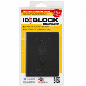Etui na paszport 13x9 cm ID BLOCK PCV czarne 18 szt