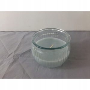 Świeca lampion zapachowy krem kokosowy 7x6 cm w szkle szara 5 szt