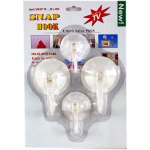 Haczyki z przyssawką 6.5x2.5x2 cm 4 szt./opak. 3 opak.