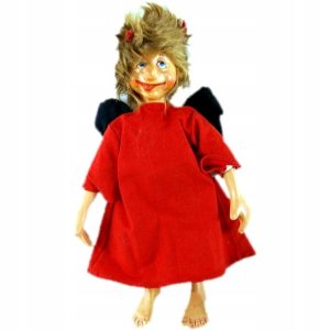 Figurka ceramiczna lalka aniołek diabełek 24 cm 4 szt