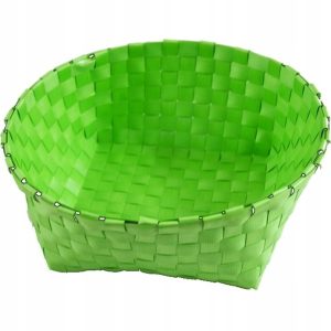 Koszyk pleciony owalny plastikowy 25x10 cm mix kolorów 24 szt