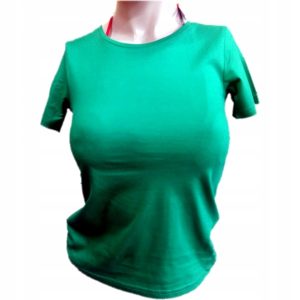 T-shirt damski bawełniany zielony krótki rękaw S 50 szt
