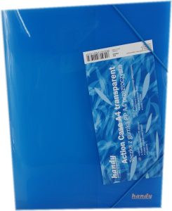 Teczka A4 PP poszerzana 25 mm 35x24.5 cm niebieska Handy z gumką 10 szt